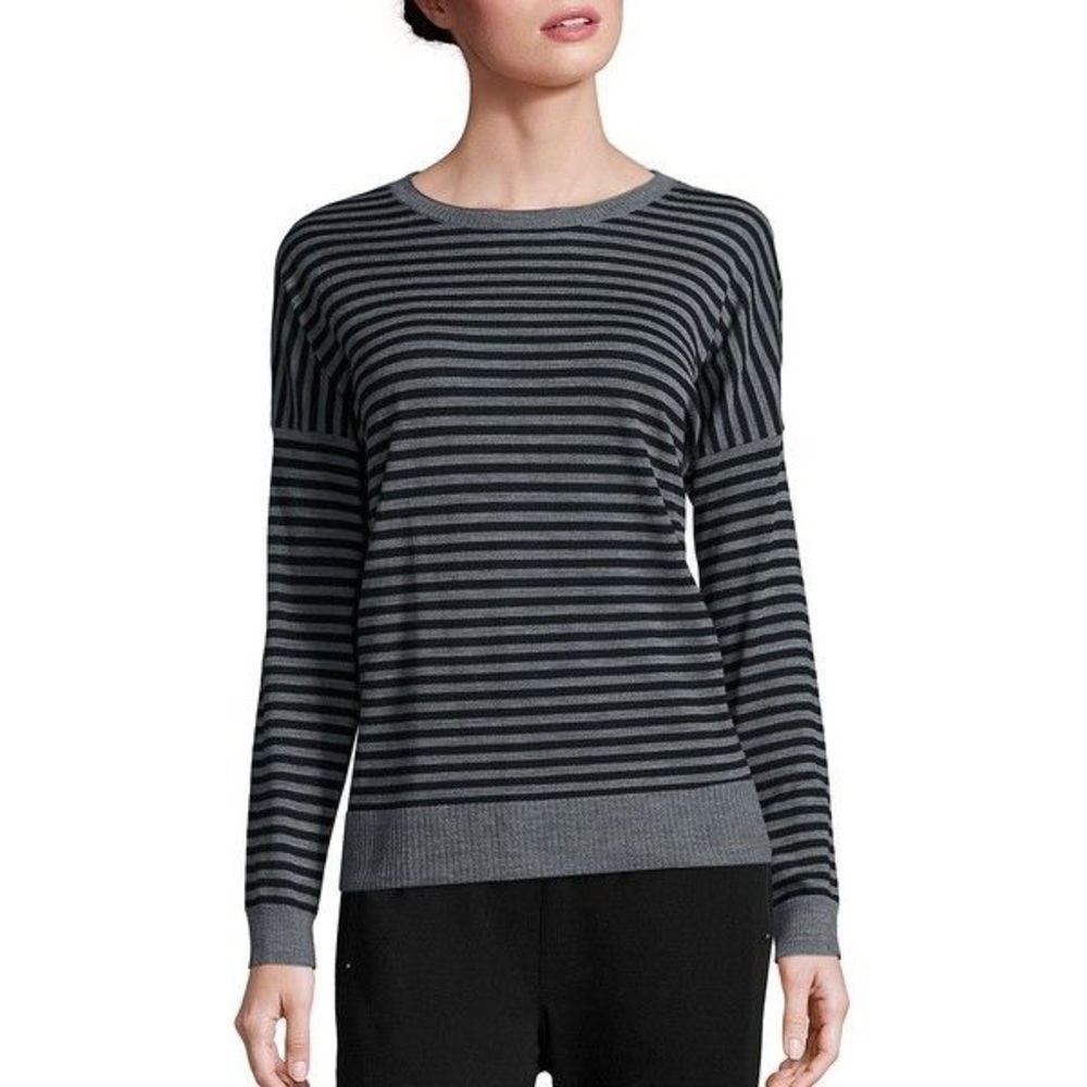 Eileen Fisher Drop Shoulder Striped Sweater